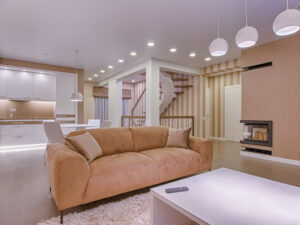 Family entertainment room Basement remodeling service in Gaithersburg