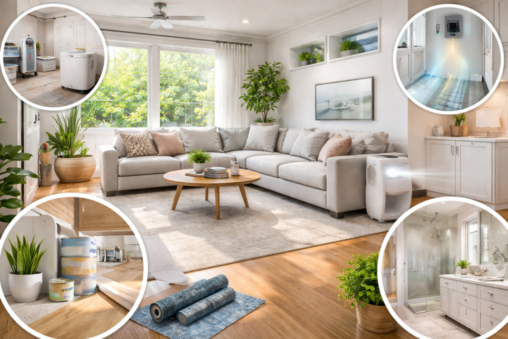 Luxury home remodeling in Maryland featuring modern kitchen, bathroom, basement, and living space upgrades focused on comfort, air quality, lighting, and long-term value.”