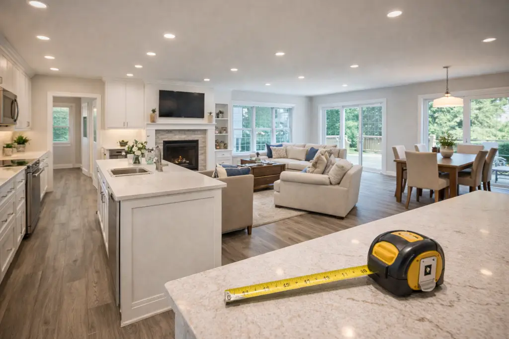 Spring home upgrades in Maryland with modern flooring and lighting