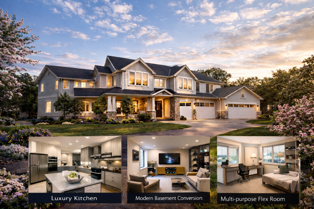 Move-in-ready Maryland home with luxury kitchen, basement conversion, and flex room upgrades designed to increase property value during peak season.