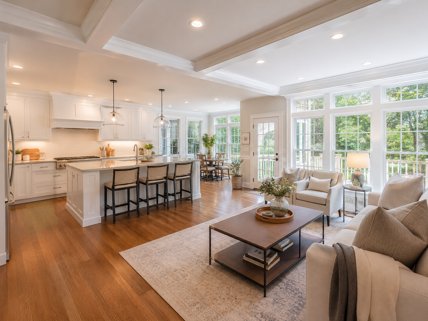 Remodeled open-concept living space in a Maryland home instead of moving