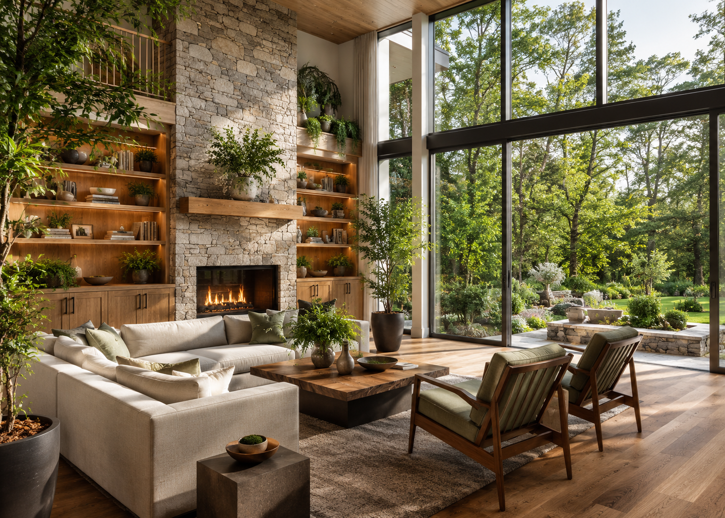 Biophilic home remodel with natural light and materials in a Maryland home
