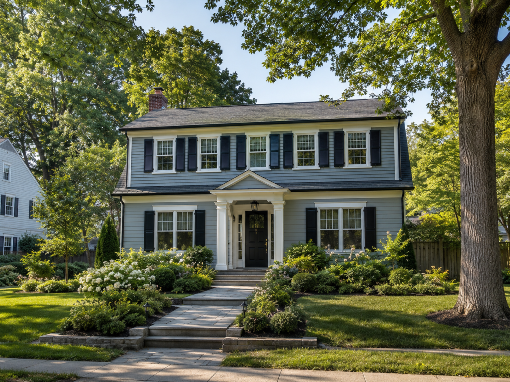 Second story addition on a Colonial home in Montgomery County Maryland