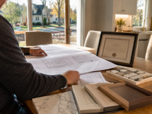 Maryland homeowner reviewing remodeling plans carefully before starting a project