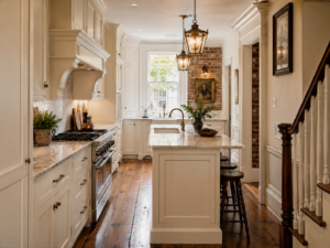 Kitchen remodel inside an Old Town Alexandria Virginia historic townhouse