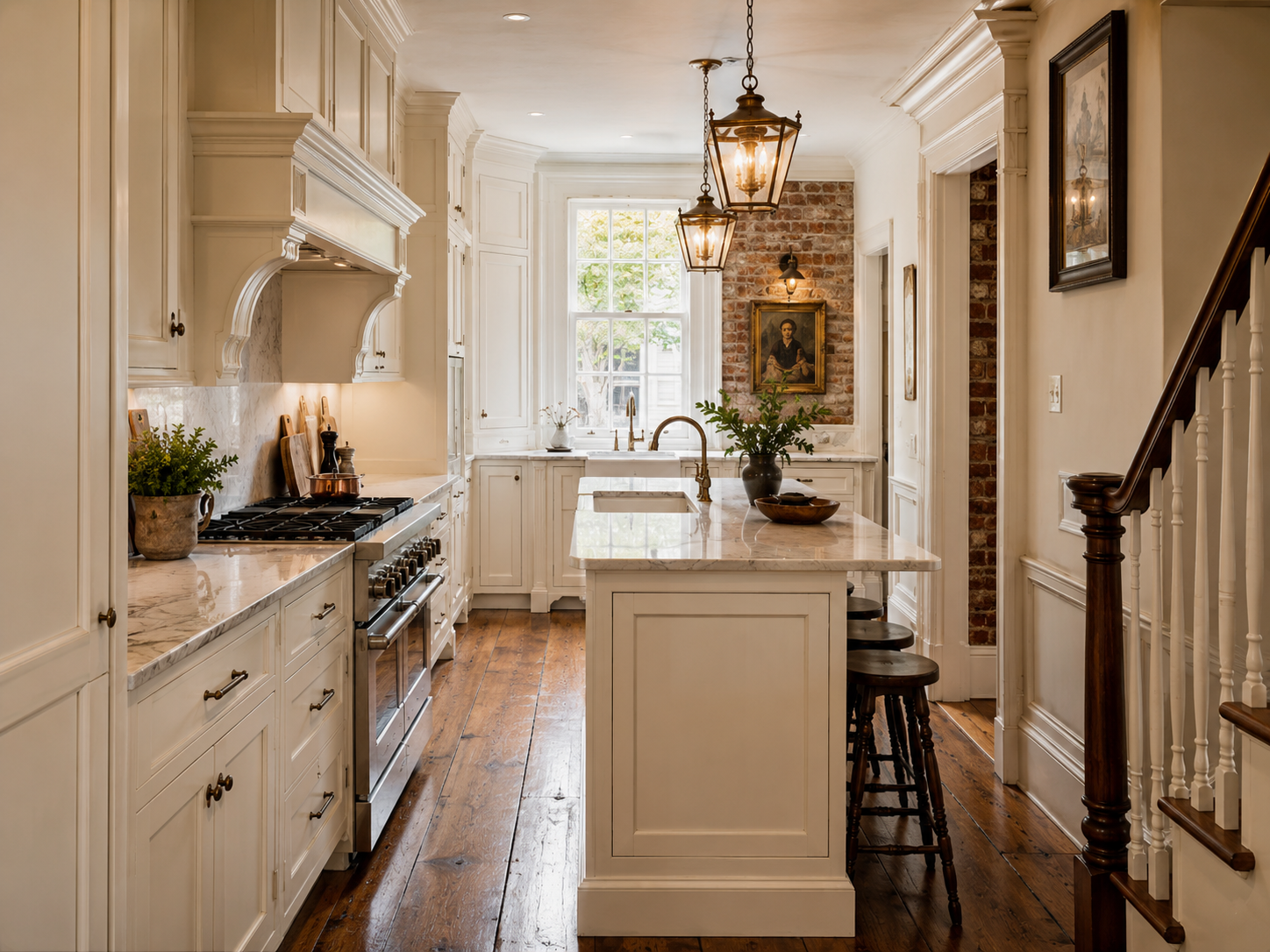 Kitchen remodel inside an Old Town Alexandria Virginia historic townhouse
