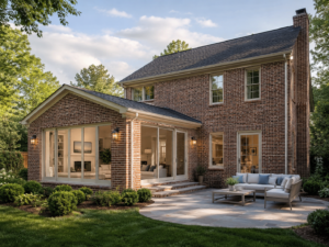 Home addition under construction in a Maryland suburban home