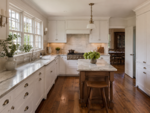 Kitchen remodel inside a historic Chevy Chase Maryland Colonial home