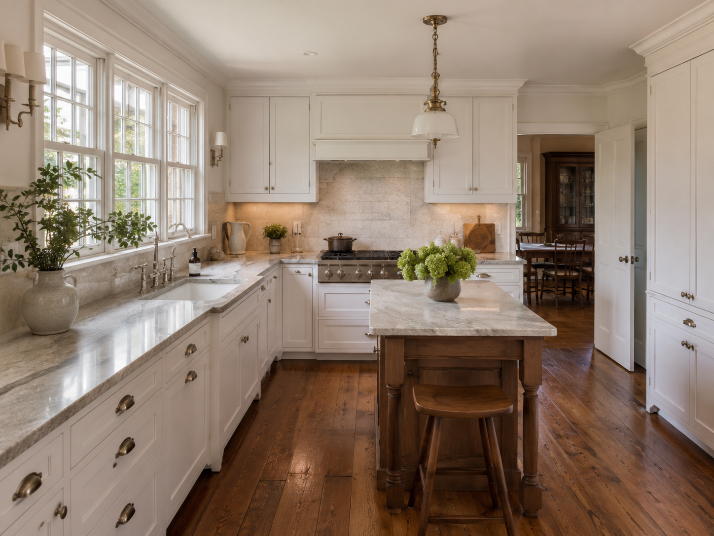 Kitchen remodel inside a historic Chevy Chase Maryland Colonial home