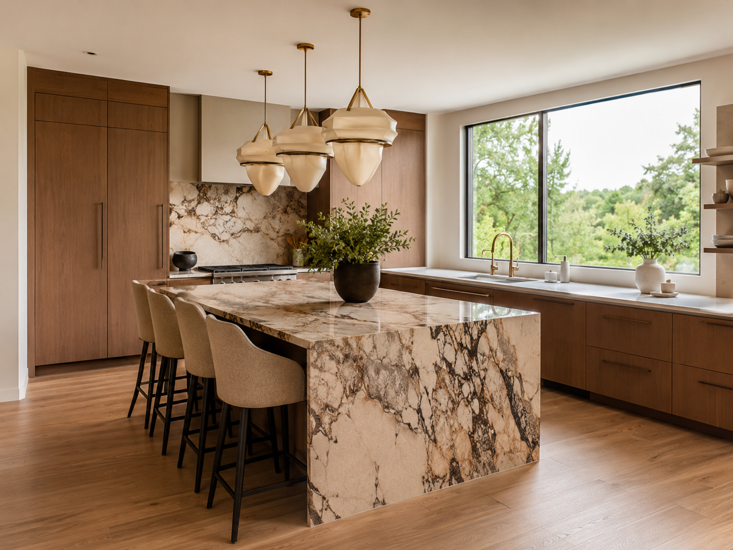 2026 kitchen design with wood cabinets and stone countertops in a Maryland home