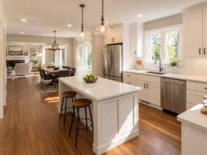 Kitchen remodeling project in a Silver Spring Maryland home with open-concept renovation