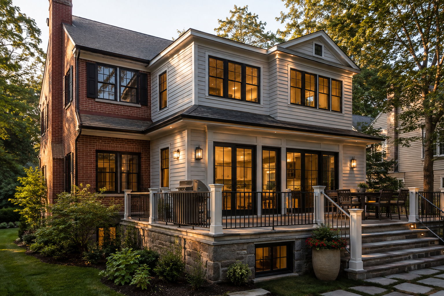 Luxury finished basement in a Potomac Maryland estate home with home theater and wet bar