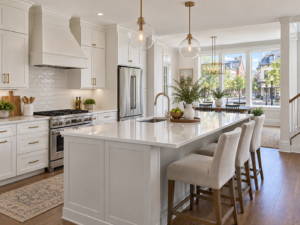 Remodeled kitchen with open layout in a Kentlands, Gaithersburg Maryland home