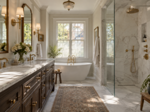 Primary bathroom remodel in a Chevy Chase Village, Maryland home by H&C Construction