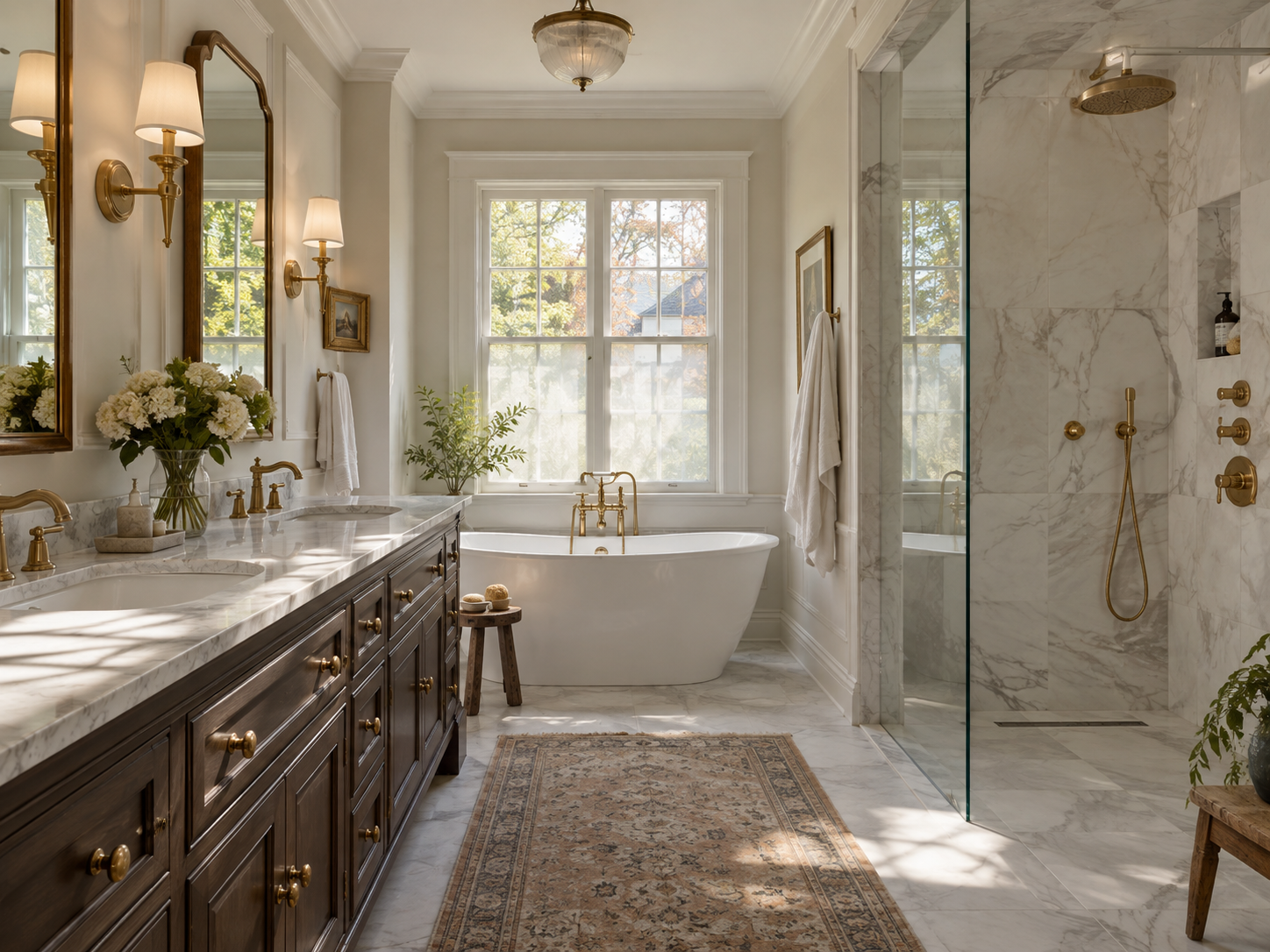 Primary bathroom remodel in a Chevy Chase Village, Maryland home by H&C Construction