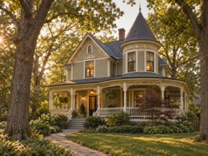 Renovated Victorian cottage exterior in Garrett Park, Maryland