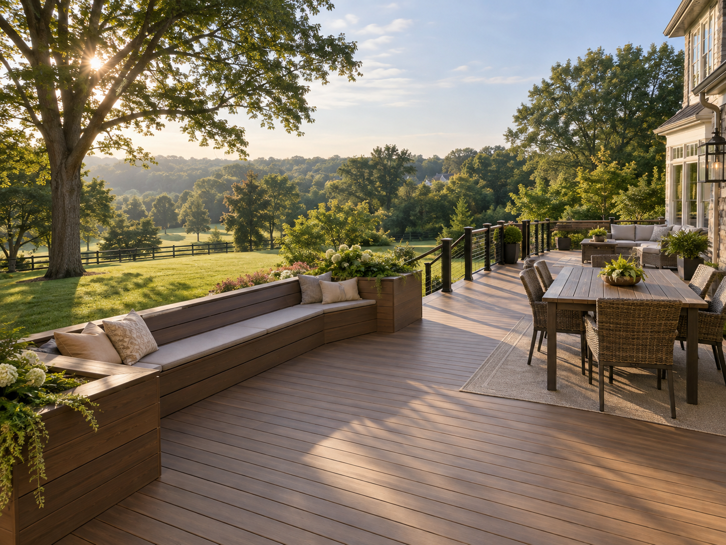 Large composite deck on a spacious lot in Olney, Maryland
