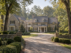 Two-story home addition on a wooded estate lot in Great Falls, Virginia