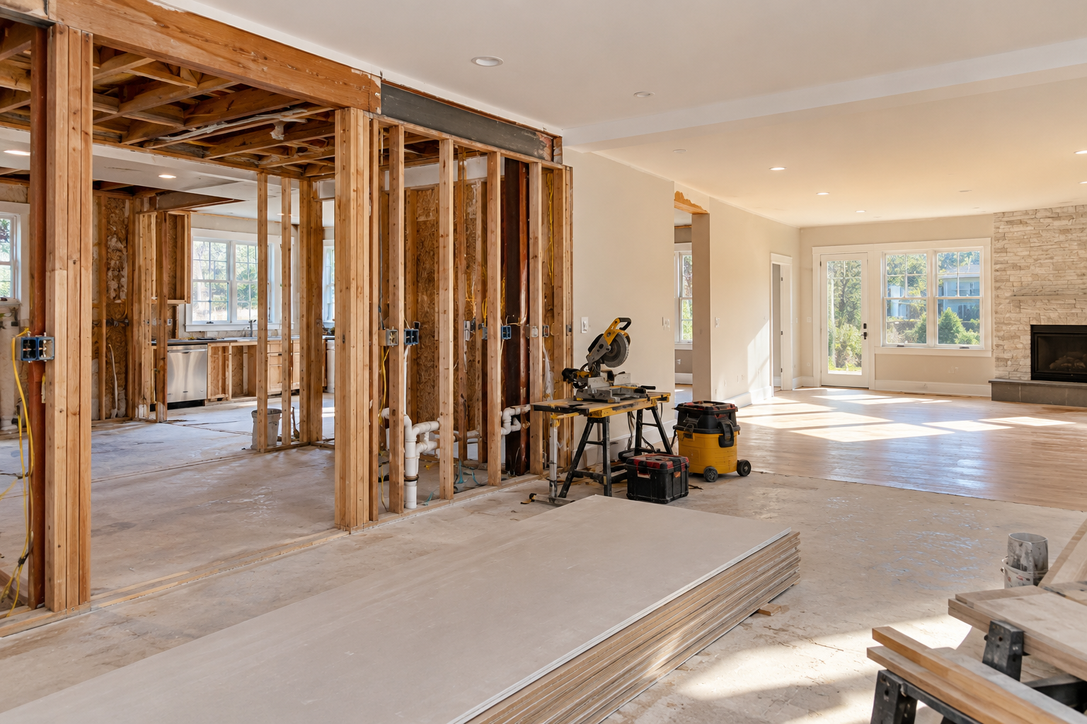 General contractor renovation of a postwar rambler in Annandale, Virginia